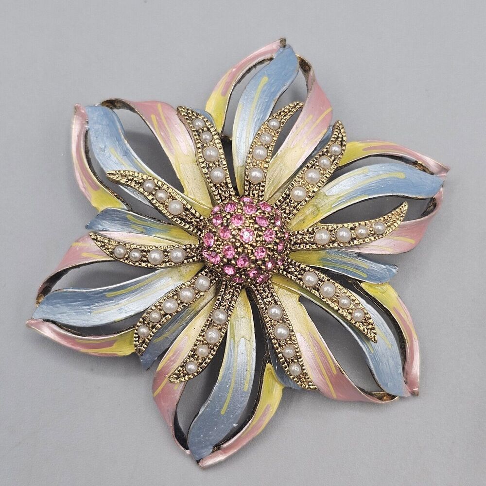 Multicolor Floral Brooch Set - Picture 2 of 14